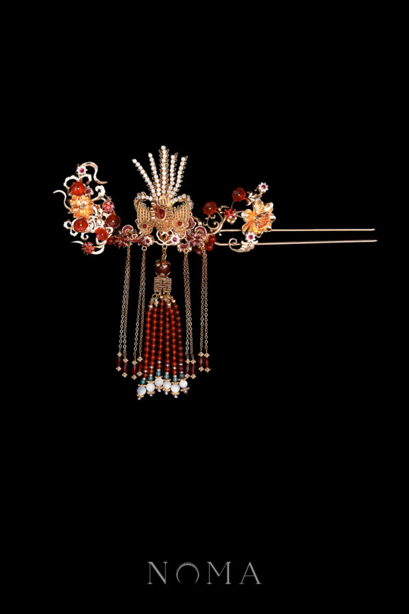 CHN-202500203-Colorful-Regal-Phoenix-Lotus-Fire-Hairpin-Gold-Ruby-Right