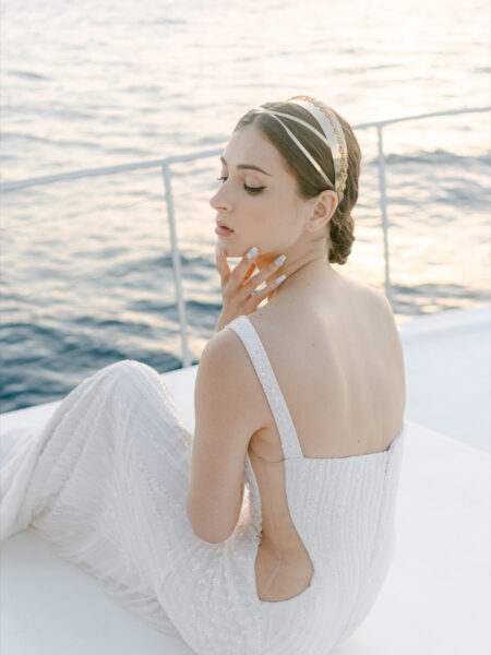 Wide Belted Chain Headband - 18k Yellow Gold