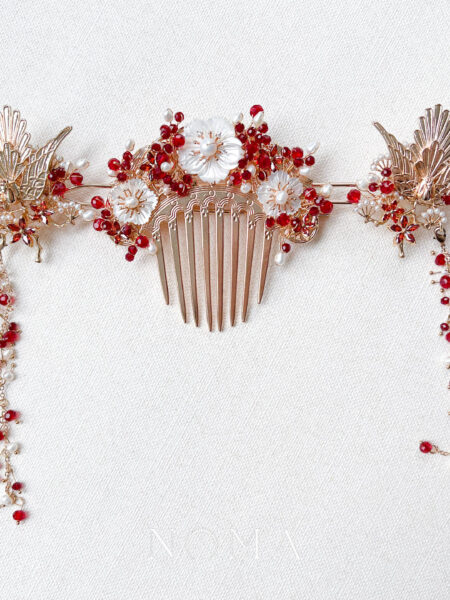 Phoenix Ruby Flowers Set - Gold, Ruby (3 pcs)