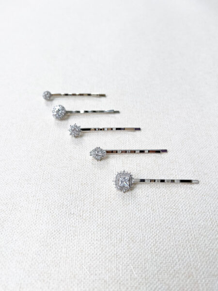 Jewelry Arrangement Pin Set - Rhodium White Gold (5 pcs)