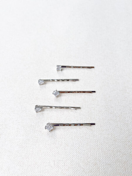 Jewelry Simple Pin Set - Rhodium White Gold (5 pcs)