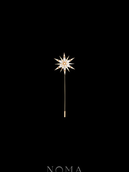 Meteorite M Lapel Pin - 18k Yellow Gold